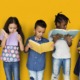 reading and knowledge in preschool: young children standing with books