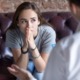 drug abuse prevention, juvenile drug treatment court program grants: troubled young woman sitting on couch talking to therapist
