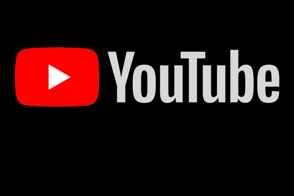 YouTube logo: YouTube logo on black background